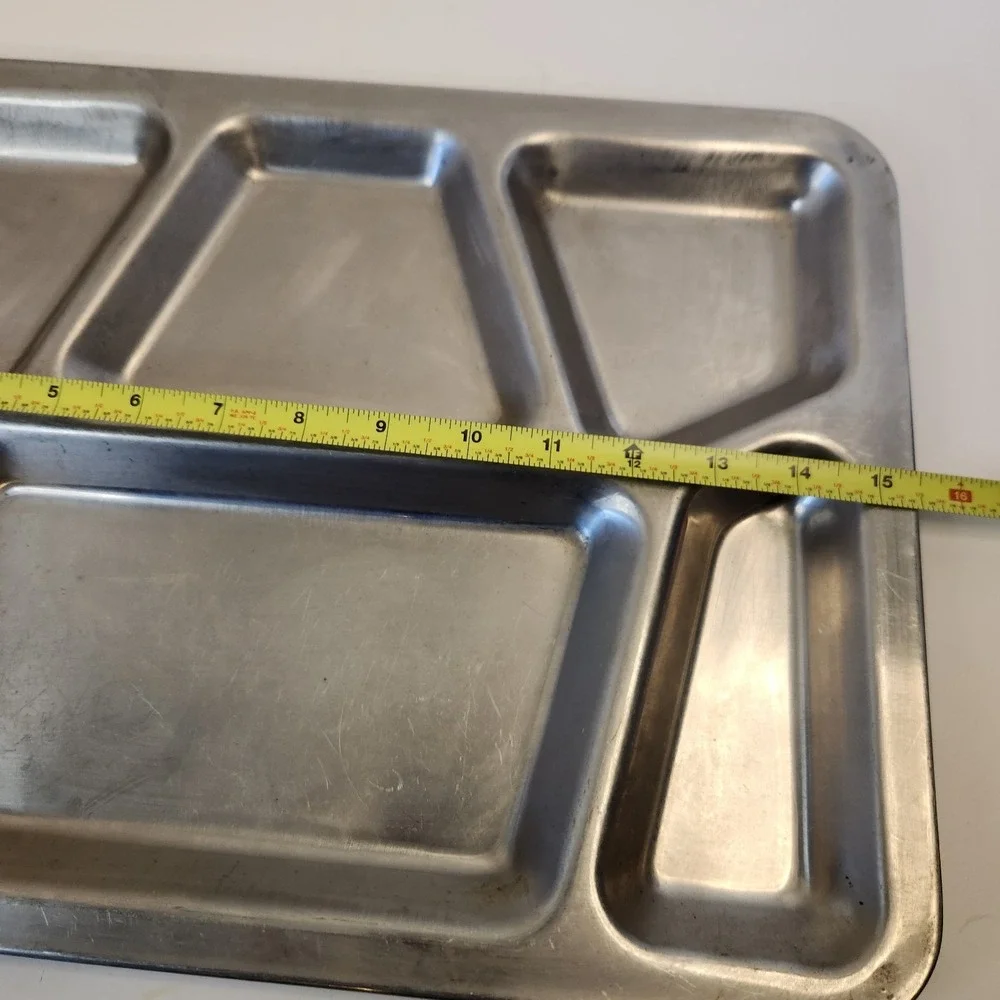 Vintage‎ US Navy USN Heavy Double Layer Riveted Steel Compartment Food Tray